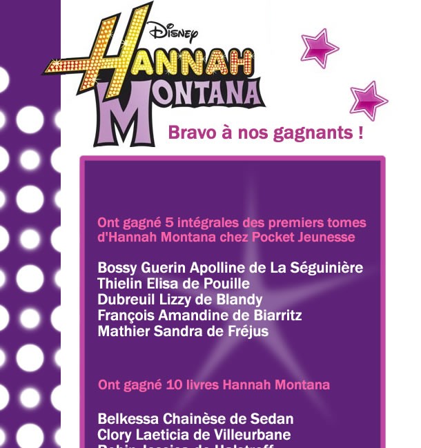 Grand Jeu Hannah Montana - Concours