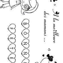 Coloriage F�te des m�res: pour la meilleure des mamans! - Coloriage - Coloriage FETE DES MERES - Coloriage CARTE FETE DES MERES