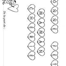 Coloriage Fête des mères : lettres à colorier et petit garçon