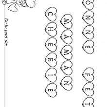 Coloriage Fête des mères: lettres à colorier et petite fille