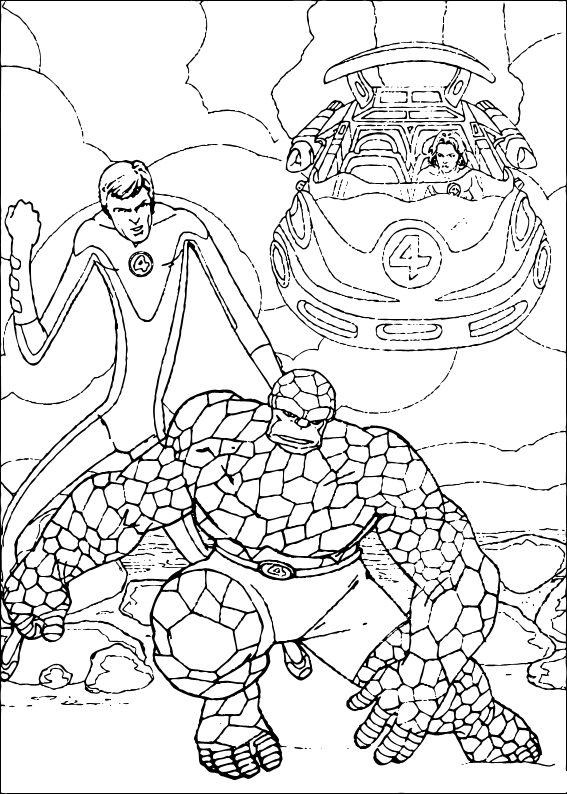 coloriage de mister fantastic la chose