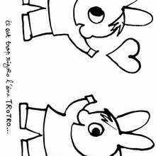 Coloriage de Trotro amoureux - Coloriage - Coloriage PERSONNAGE BD - Coloriage TROTRO - Coloriage TROTRO A IMPRIMER