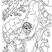 Coloriage de Hulk qui surgit de nulle part - Coloriage - Coloriage SUPER HEROS - Coloriage de HULK - Coloriage HULK GRATUIT