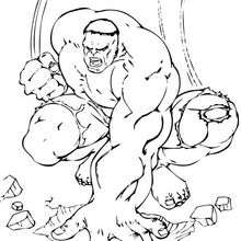 Coloriage de Hulk très enerve - Coloriage - Coloriage SUPER HEROS - Coloriage de HULK - Coloriage HULK GRATUIT