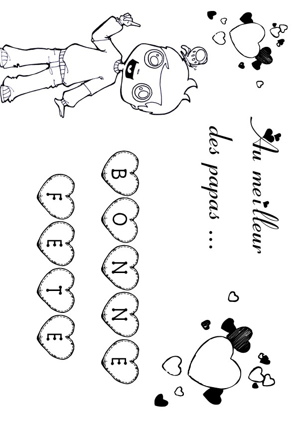 Coloriage Fête des pères: petit garçon