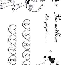 Coloriage F�te des p�res: petit gar�on - Coloriage - Coloriage FETE DES PERES - Coloriage CARTE FETE DES PERES