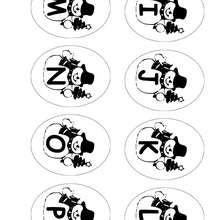 Lettres I � P - Coloriage - Coloriage FETES - Coloriage NOEL - Coloriage LETTRES ALPHABET NOEL