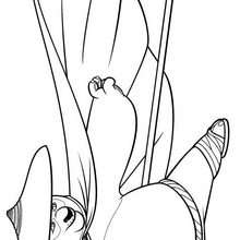 Coloriage de Po masqu� - Coloriage - Coloriage PERSONNAGE FILM - Coloriage KUNG FU PANDA - Coloriage PO