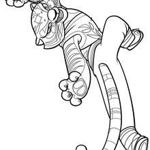 Coloriage KUNG FU PANDA de la Tigresse en postition d'attaque - Coloriage - Coloriage PERSONNAGE FILM - Coloriage KUNG FU PANDA - Coloriage TIGRESSE