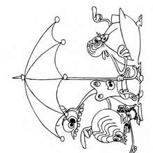 Coloriage des zinzins sous un parapluie - Coloriage - Coloriage PERSONNAGES SERIES TELE - Coloriage LES ZINZINS DE L'ESPACE