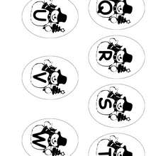 Lettres Q � W - Coloriage - Coloriage FETES - Coloriage NOEL - Coloriage LETTRES ALPHABET NOEL