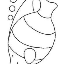 Coloriage d'un poisson ray� - Coloriage - Coloriage ANIMAUX - Coloriage ANIMAUX MARINS - Coloriage POISSON