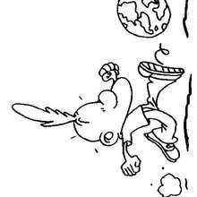 Coloriage de Titeuf et le globe terrestre - Coloriage - Coloriage PERSONNAGE BD - Coloriage TITEUF - Coloriages TITEUF