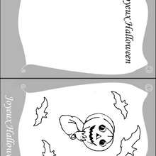 Coloriage d'un gar�on citrouille - Coloriage - Coloriage FETES - Coloriage HALLOWEEN - Coloriage CARTES INVITATION HALLOWEEN