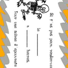 Coloriage CARTES INVITATION HALLOWEEN