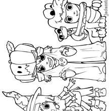 Coloriage du trio d'Halloween - Coloriage - Coloriage FETES - Coloriage HALLOWEEN - Coloriage HALLOWEEN A IMPRIMER