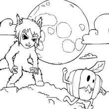 Coloriage en ligne de Mat d�guis� en loup garou - Coloriage - Coloriage EN LIGNE - Coloriage EN LIGNE MAT