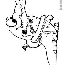Coloriage de T�o d�guis� en crocodile
