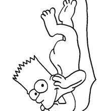 Coloriage de Bart sur la plage - Coloriage - Coloriage DESSINS ANIMES - Coloriage SIMPSON - Coloriage BART SIMPSON