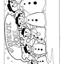 Coloriage de bonhommes de neige