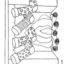 Coloriage CHEMINEE DE NOEL GRATUIT