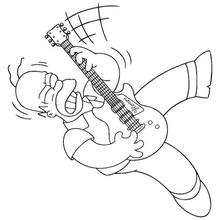 Coloriage de Homer guitariste - Coloriage - Coloriage PERSONNAGES SERIES TELE - Coloriage SIMPSON - Coloriage HOMER SIMPSON