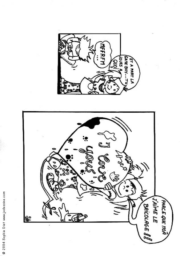 coloriage d une petite fille bricoleuse