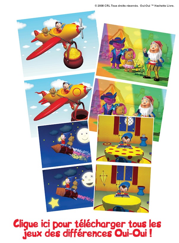 Jeu des diff�rences Oui Oui - Activit�s - Bricolage - Activit�s Oui-Oui