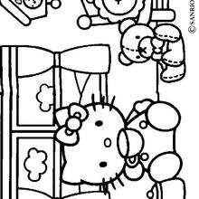 Coloriage de pour Hello Kitty � l'heure du th�