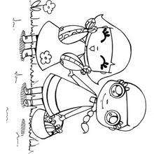 Coloriage de la cueillette des oeufs - Coloriage - Coloriage PAQUES - Coloriage OEUF DE PAQUES