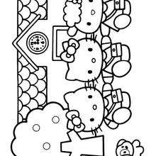 Coloriage HELLO KITTY  Coloriage de Hello Kitty au moulin