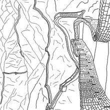 Coloriage de la Muraille de Chine - Coloriage - Coloriage A IMPRIMER - Coloriage de LIEUX ET BATIMENTS A IMPRIMER