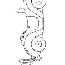 Coloriage de la voiture de course de Oui-Oui - Coloriage - Coloriage PERSONNAGES SERIES TELE - Coloriage OUI-OUI - Coloriage VOITURE DE OUI-OUI