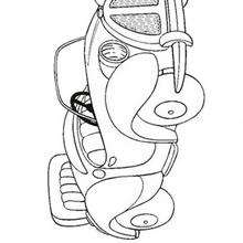 Coloriage de la voiture de Oui-Oui  - Coloriage - Coloriage PERSONNAGES SERIES TELE - Coloriage OUI-OUI - Coloriage VOITURE DE OUI-OUI