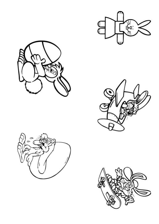 Lapins de P�ques - Coloriage - Coloriage FETES - Coloriages de PAQUES