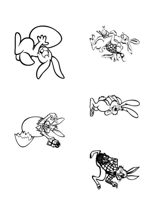 Lapins et oeufs de P�ques - Coloriage - Coloriages de PAQUES