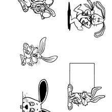 Coloriage de lapins rigolos - Coloriage - Coloriage FETES - Coloriage PAQUES - Coloriage LAPINS DE PAQUES