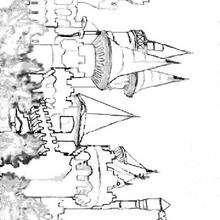 Coloriage du ch�teau de M�lusine - Coloriage - Coloriage A IMPRIMER - Coloriage de LIEUX ET BATIMENTS A IMPRIMER