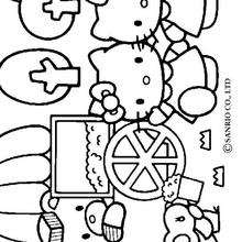 Coloriage du go�ter de Hello Kitty et ses amis