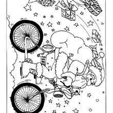 Coloriage du P�re-No�l en v�lo - Coloriage - Coloriage FETES - Coloriage NOEL - Coloriage PERE NOEL - Coloriage PERE NOEL GRATUIT