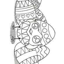 Coloriage d'un poussin et son oeuf - Coloriage - Coloriage PAQUES - Coloriage OEUF DE PAQUES
