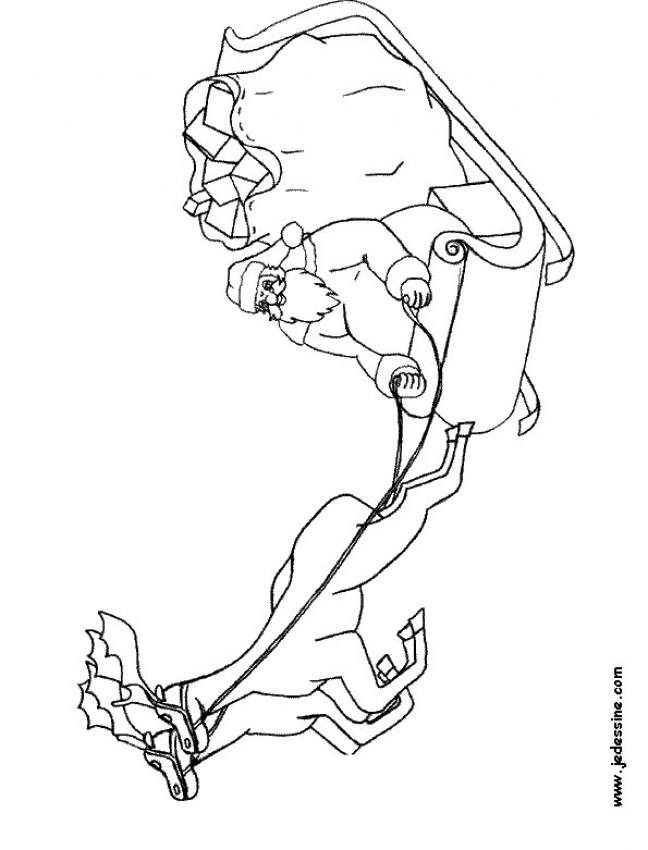 Le traîneau du Père-Noël - Coloriage - Coloriages de NOEL