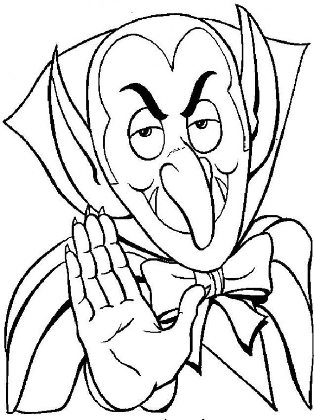 Le visage du vampire - Coloriage - Coloriages de HALLOWEEN