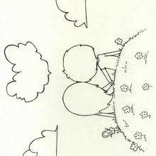 Coloriage de deux amoureux - Coloriage - Coloriage NATURE - Coloriage PRINTEMPS