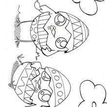 Coloriage de poussins - Coloriage - Coloriage PAQUES - Coloriage POULE DE PAQUES