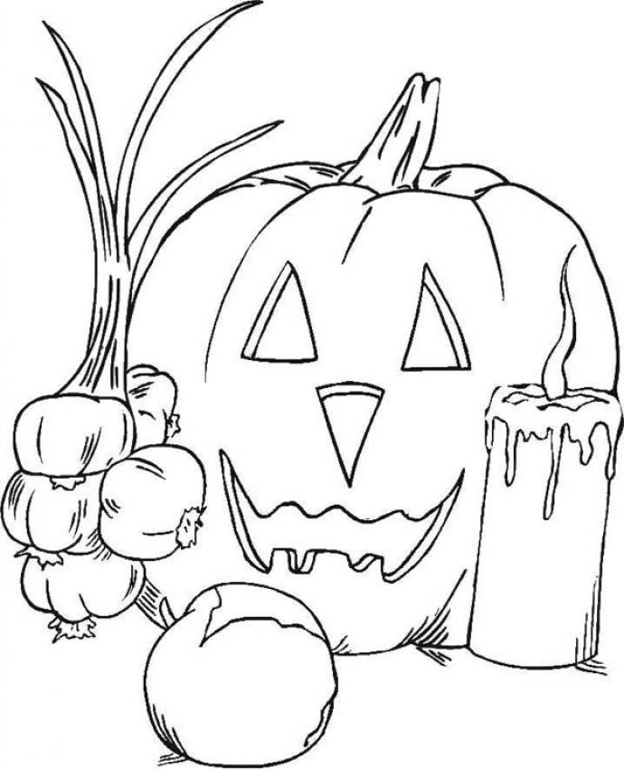 Coloriage d'Halloween : Coloriage des symboles d'Halloween