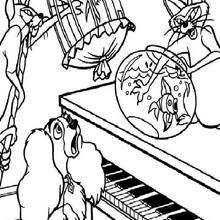 Coloriage LA BELLE ET LE CLOCHARD
