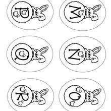 Lettres Lapins : M N O P Q R