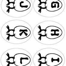 Lettres Oeufs : G H I J K L - Coloriage - Coloriage PAQUES - Coloriage LETTRES DE PAQUES