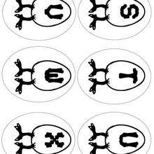Lettres Oeufs : S T U V W X - Coloriage - Coloriage PAQUES - Coloriage LETTRES DE PAQUES